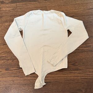 SKIMS Cream Long Sleeve Bodysuit